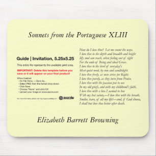 Tapis De Souris Barrett Browning - Sonnets du Portugais #43