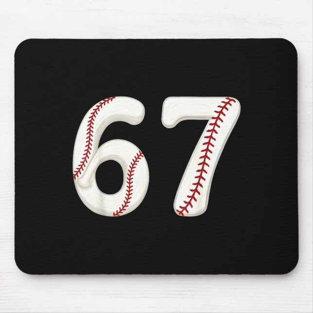 Tapis De Souris Baseball 67 Number Funny Six Seven Gen Alpha Meme  (Devant)