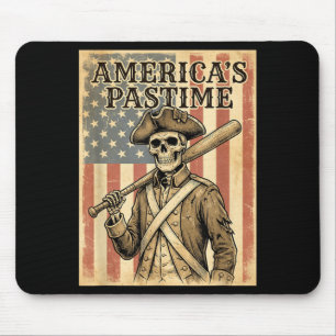 Tapis De Souris Baseball Americas Passe-temps Patriotique Squelett