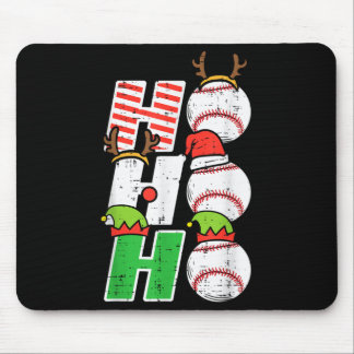 Tapis De Souris Baseball de Noël Ho Ho Ho Drôle de Xmas Sports Hom