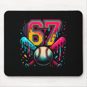 Tapis De Souris Baseball Drip 6 7 Numéro 67 Six Sept Mème Hommes