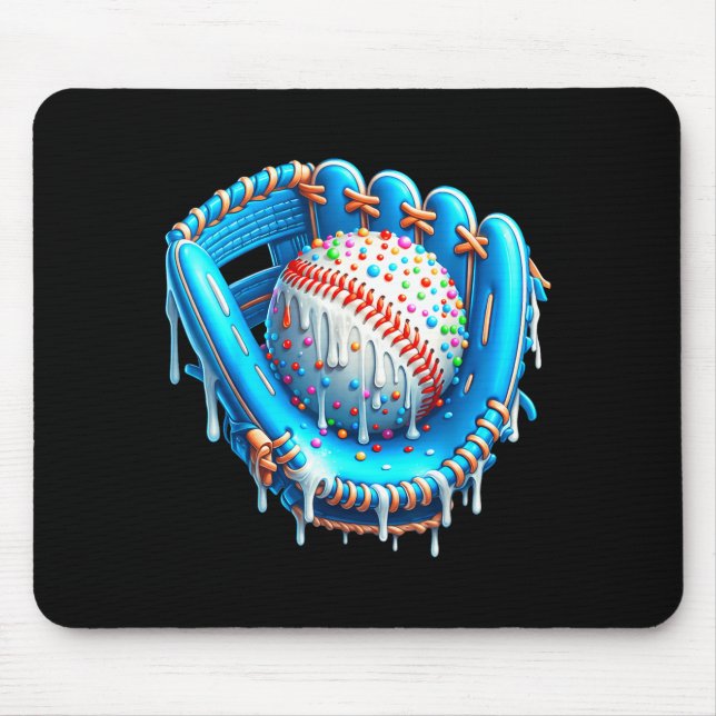 Tapis De Souris Baseball Drip Ice Cream Glove With Sprinkles Ball  (Devant)