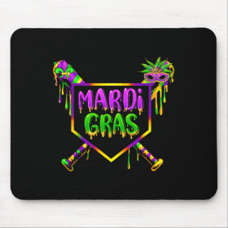 Tapis De Souris Baseball Mardi Gras Carnival Party Mask Ice Cream