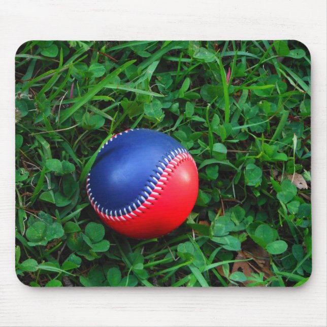 Tapis De Souris Baseball Rouge et Bleu avec Stitch Blanc (Devant)