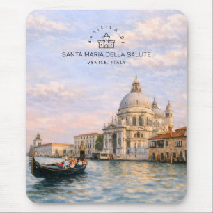 Tapis De Souris Basilique de Venise Salute Aquarelle Dômes Iconiqu