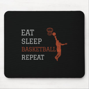 Tapis De Souris Basket-ball entraîneur Manger Sleep Basket-ball Ré