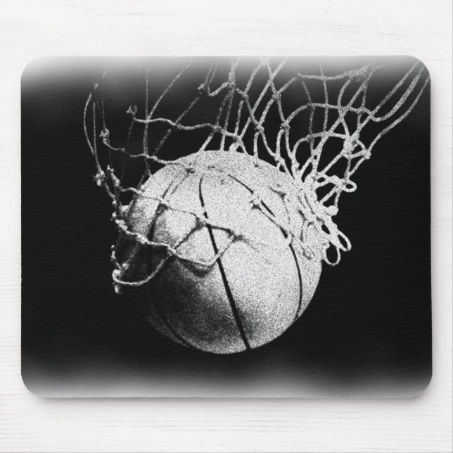 Tapis De Souris Basket-ball noir et blanc (Devant)