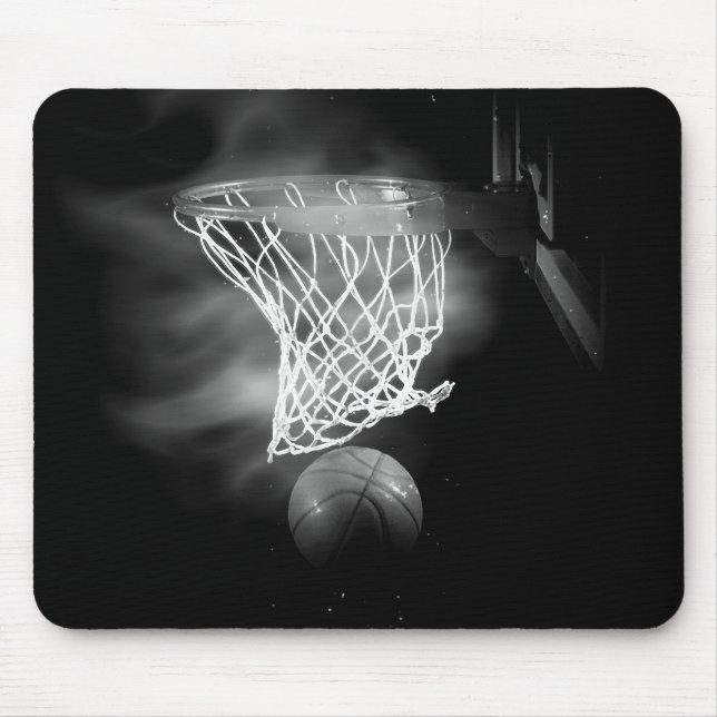 Tapis De Souris Basket-ball noir et blanc (Devant)
