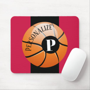Tapis De Souris Basket-ball personnalisé Nom de l'appelant Monogr