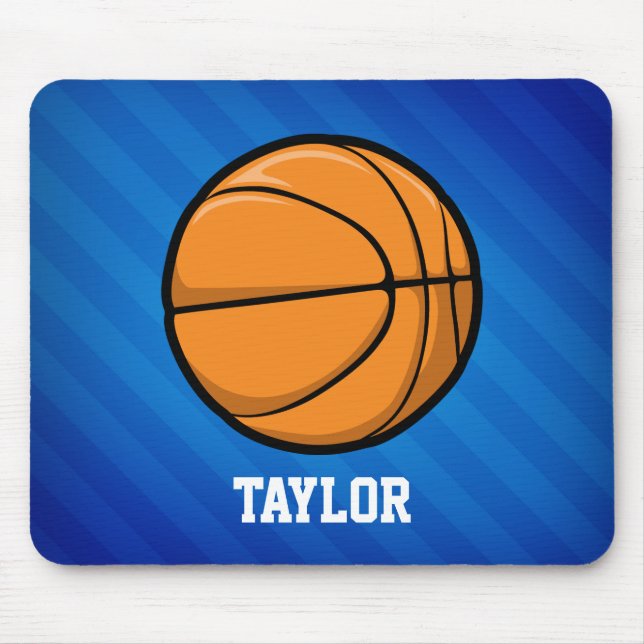 Tapis De Souris Basket-ball; Royal Blue Stripes (Devant)