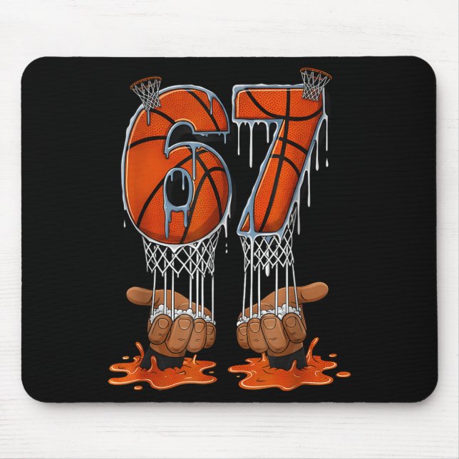 Tapis De Souris Basketball 67 Six Seven Funny Gen Alpha Meme Drip  (Devant)