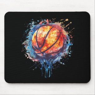 Tapis De Souris Basketball Aquarelle Artework Basketball Hop Colo