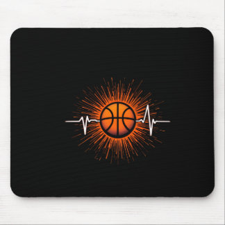 Tapis De Souris Basketball Heartbeat - Amour Pour Le Jeu Tee