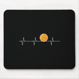 Tapis De Souris Basketball Heartbeat - Ball Ecg Pulse Pour Les Fan