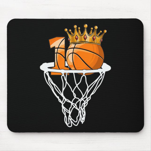 Tapis De Souris Basketball Joyeux 10e anniversaire Boy Bball 10 an (Devant)