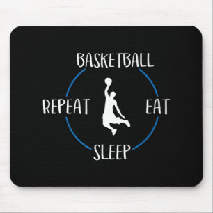 Tapis De Souris Basketball Mange Sommeil Répéter Cadeau Pour Baske