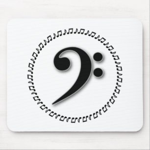 Tapis De Souris Bass Clef Music Note Design