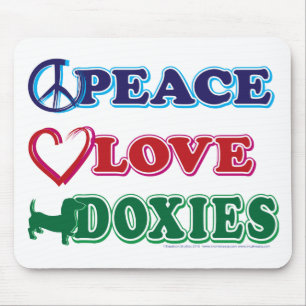 Tapis De Souris Basset allemand de Paix-Amour-Doxies