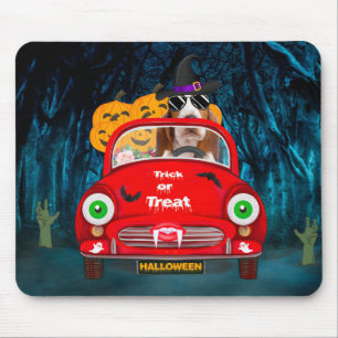 Tapis De Souris Basset Hound Chien Conduite Voiture Effrayant Hall