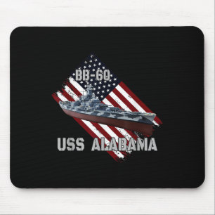 Tapis De Souris Bataillon Uss Alabama Bb-60 &amp; Combat Warship