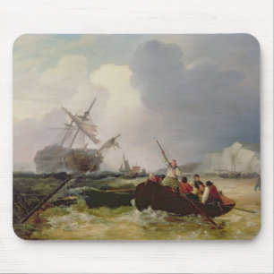 Tapis De Souris Bateau d'aviron allant à l'aide d'une guerre