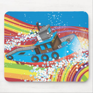 Tapis De Souris Bateau de pêche orageux