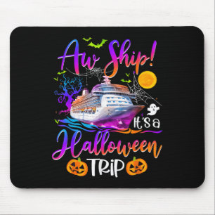 Tapis De Souris Bateau de rêve voyage d'Halloween en famille équip