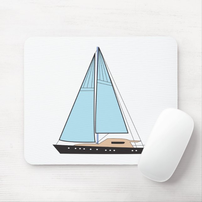 Tapis De Souris Bateau De Voilier De Luxe (Avec souris)