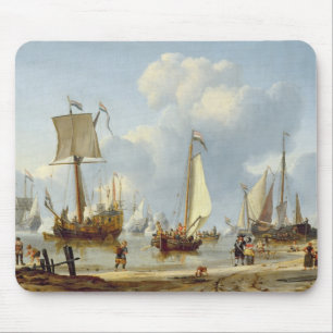 Tapis De Souris Bateaux dans l'eau calme avec des figures du