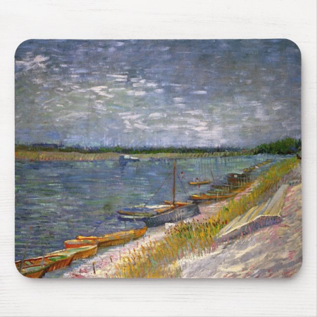 Tapis De Souris Bateaux de rivière et d'aviron Van Gogh Fine Art (Devant)