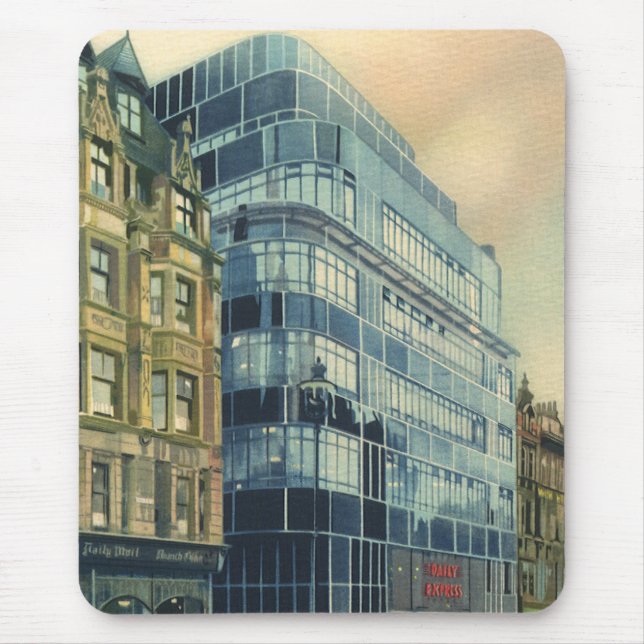 Tapis De Souris Bâtiment vintage du Daily Express sur Fleet Street (Devant)