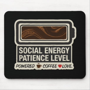 Tapis De Souris Batterie Sociale Alimentée par le Café Niveau d'