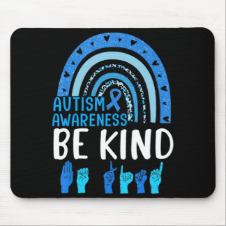 Tapis De Souris Be Kind Sensibilisation sur l'autisme Rainbow Tren