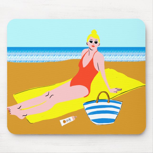 Tapis De Souris Beachy Keen - Jaune (Devant)