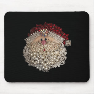 Tapis De Souris Bead Christmas Père Noël Star-gemstone-white-xmas