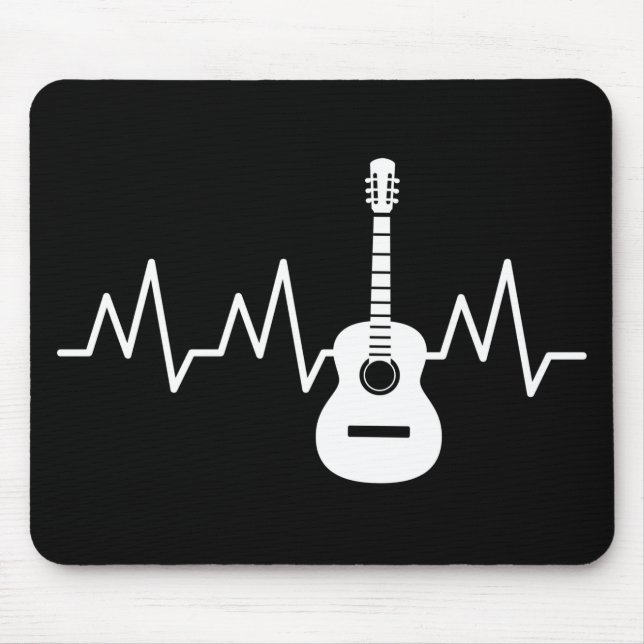 Tapis De Souris Beat cardiaque de guitare acoustique (Devant)