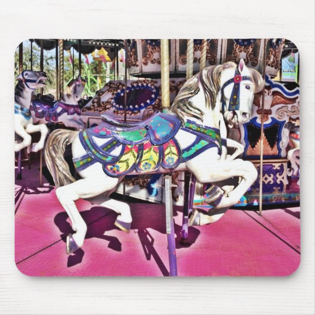 Tapis De Souris Beau Carrousel Horse Carnival Mousepad (Devant)
