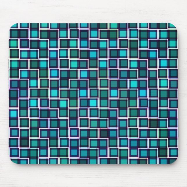 Tapis De Souris Beau Motif en Carrelage Abstrait en Bleu (Devant)