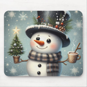Tapis De Souris Beau tourbillon Noël/bonhomme de neige d'hiver