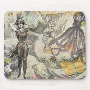 Tapis De Souris Beauté de bain victorienne Kraken Surréalisme Vint