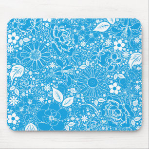 Tapis De Souris Beautés botaniques bleu clair Souris