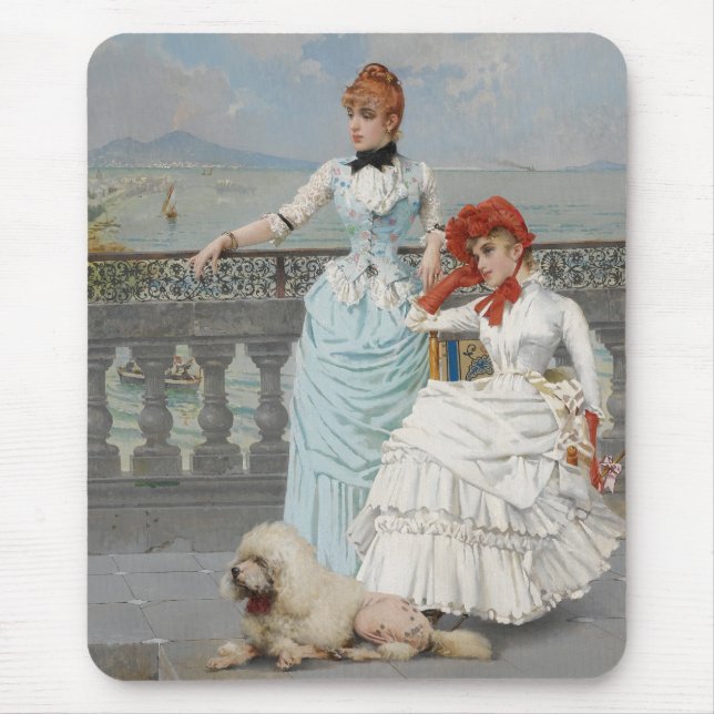 Tapis De Souris Beautés napolitaines (Élégantes jeunes femmes ital (Devant)
