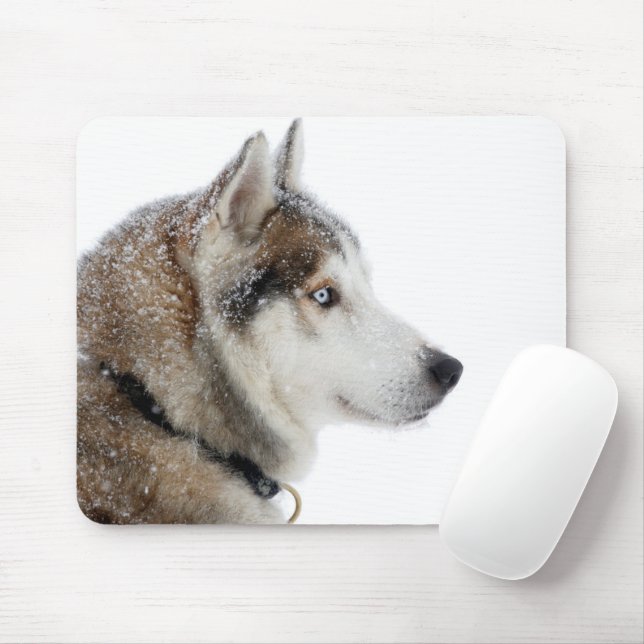 Tapis De Souris Beautiful Siberian Husky dans le Snow (Avec souris)