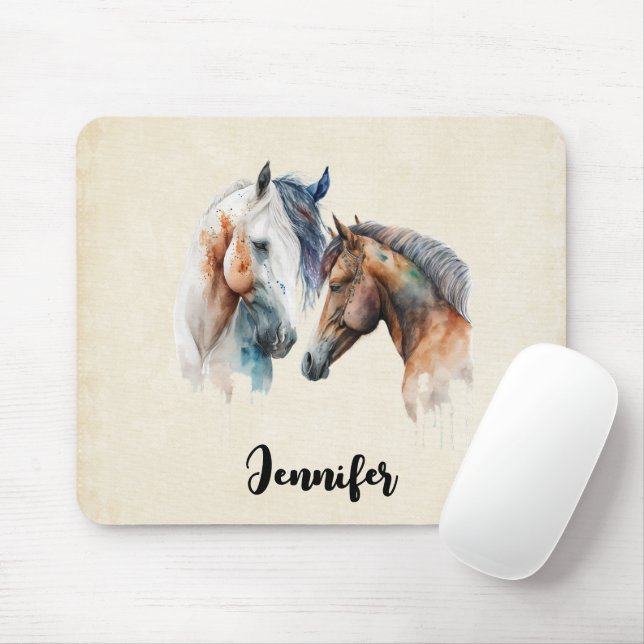 Tapis De Souris Beaux Chevaux Style Boho Occidental (Avec souris)
