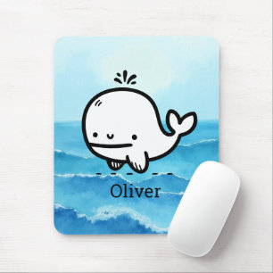 Tapis De Souris Bébé baleine adorable - Ligne de créature marine K