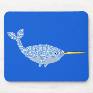 Tapis De Souris Bébé bleu mignon garçon Narwhal