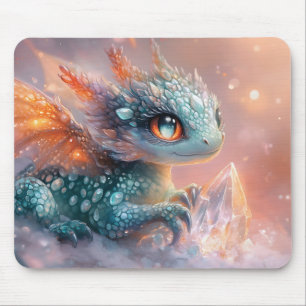 Tapis De Souris Bébé Dragon Adorable avec Gemme de Cristal : Art F
