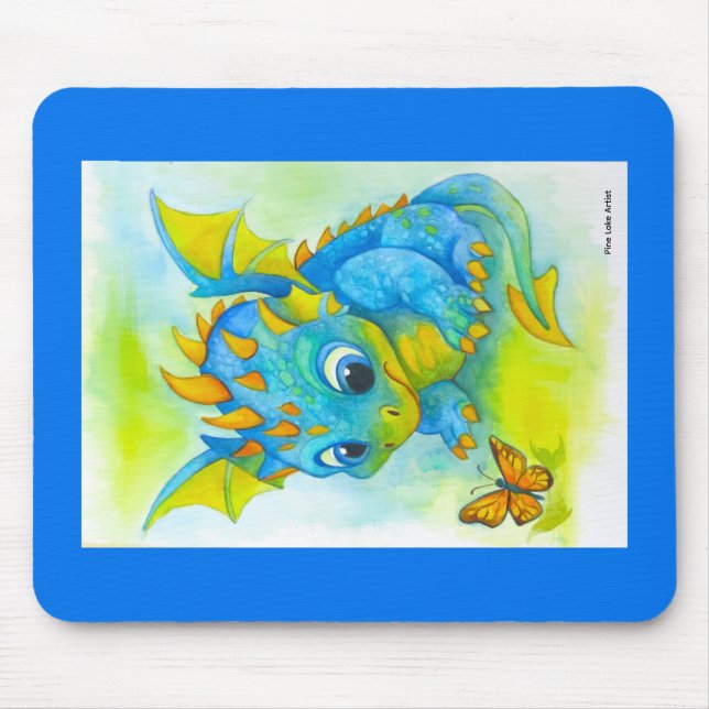 Tapis de souris Bébé Dragon Curieux (Devant)