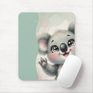 Tapis De Souris Bébé Koala qui fait signe – Partagé sarcelle et cr