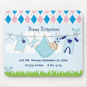 Tapis De Souris Bébé mignon ligne de vêtements pour garçon